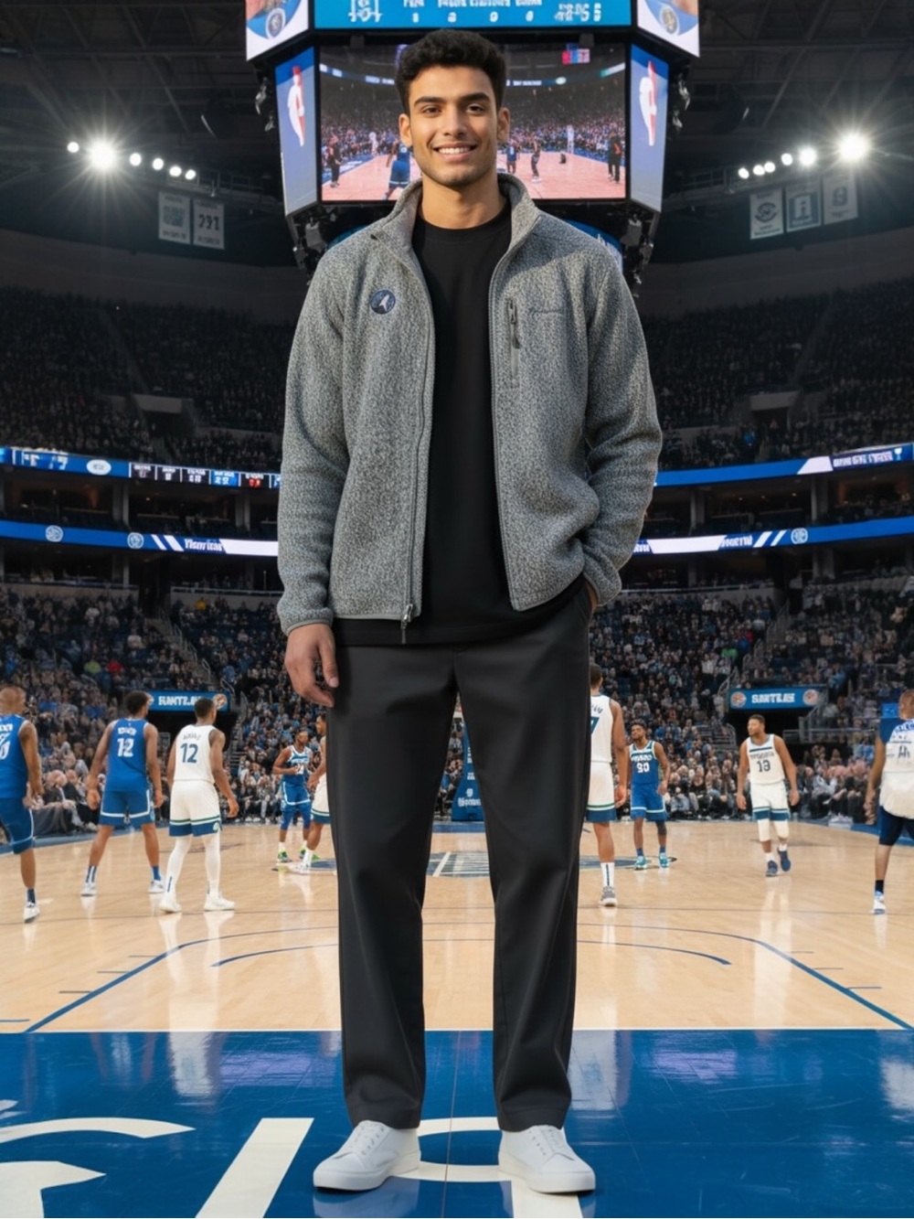 Columbia Omni-Wick Gray Fleece Jacket Minnesota Timberwolves Logo Size L